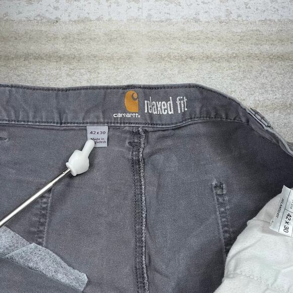 Vintage Carhartt Carpenter Pants Grey Canvas Baggy Wide Leg Fit Dungarees 90s - Picture 4 of 4